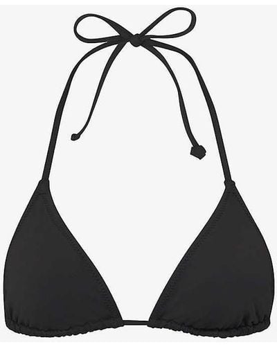 Skims Triangle Recycled Stretch-nylon Bikini Top X - Black