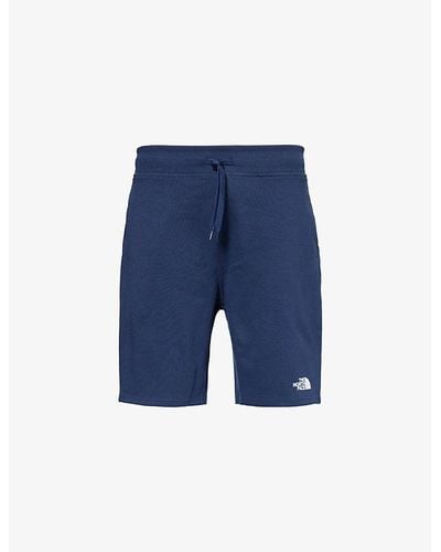 The North Face Standard Branded-print Cotton-jersey Shorts - Blue
