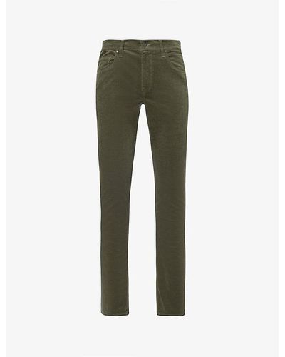 PAIGE Federal Slim-fit Tapered-leg Cotton-blend Jeans - Green