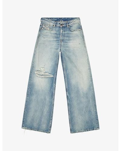 DIESEL 996 D-sire Wide-leg Low-rise Denim Jeans - Blue