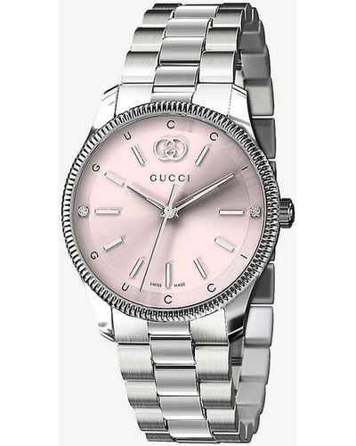Gucci Ya1265061 G-timeless Slim Stainless-steel Watch - White