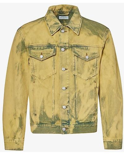 Dries Van Noten Washed Flap-pocket Denim Jacket X - Yellow