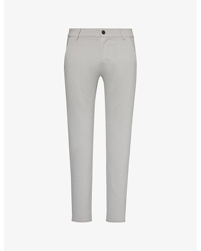 PAIGE Stafford Tapered-leg Stretch-jersey Trousers - Grey