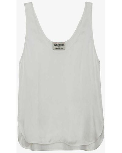 Zadig & Voltaire Scoop-neck Sleeveless Recycled-polyester Top - White