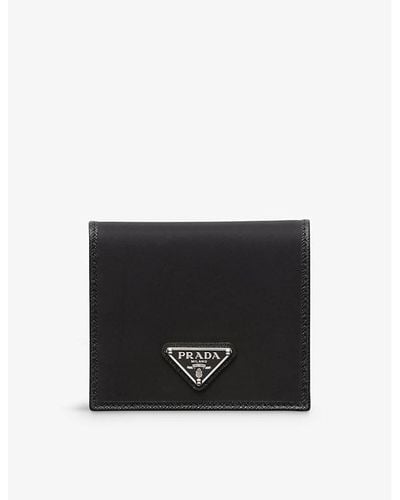 Prada Re-nylon Recycled-nylon And Leather Wallet - Black