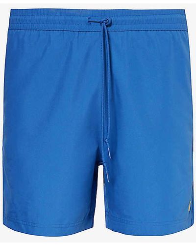 Carhartt Chase Brand-patch Swim Shorts X - Blue