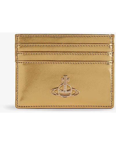 Vivienne Westwood Logo-plaque Faux-leather Card Holder - Natural