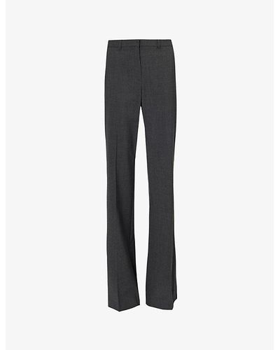 Theory Demitria Bootcut Mid-rise Stretch-wool Pants - Multicolor