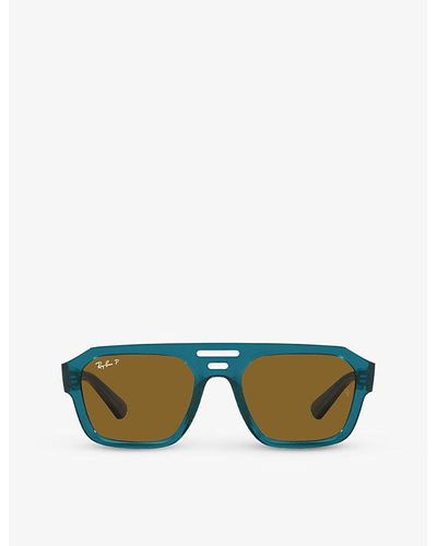Ray-Ban Rb4397 Corrigan Rectangle-frame Acetate Sunglasses - Green