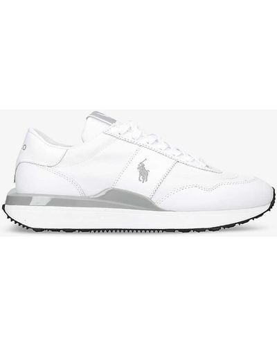 Polo Ralph Lauren Train 89 Logo-embroidered Leather Leather Low-top Trainers - White