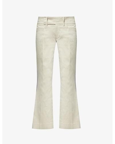 Reformation Vintage Gucci Belted Flared-leg Low-rise Jeans - Natural