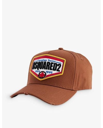 DSquared² Logo-patch Cotton-twill Cap - Brown
