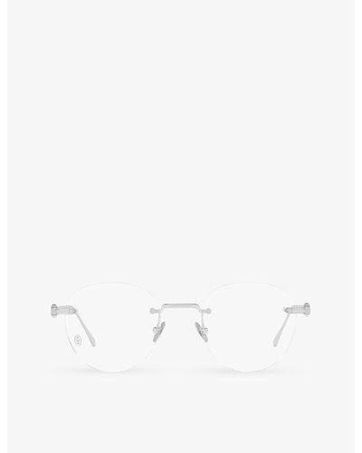 Cartier Ct0342o Oval-frame Metal Glasses - White