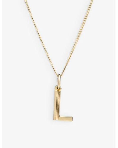 Rachel Jackson Art Deco L Initial 22ct Yellow Gold-plated Sterling-silver Necklace - Metallic