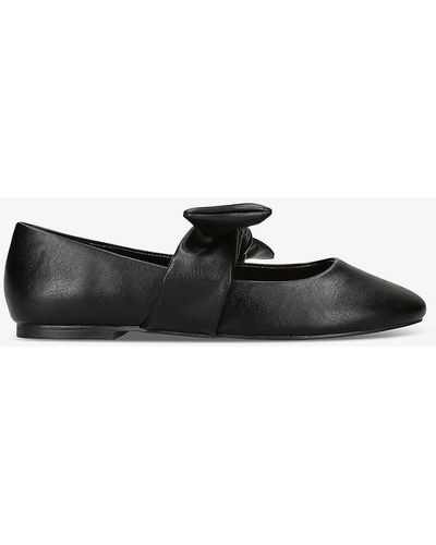 KG by Kurt Geiger Master Bow-strap Faux-leather Ballet Flats - Black