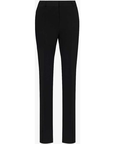 Totême Straight-leg High-rise Woven-blend Trousers - Black