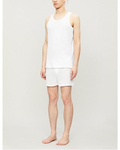 Sunspel Q14 Cellular Cotton T-shirt Xx - White