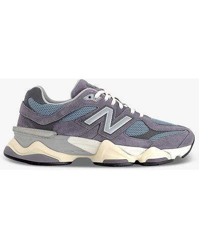 New Balance 9060 Brand-patch Leather And Mesh Low-top Trainers - Blue
