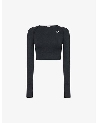 GYMSHARK Vital Seamless 2.0 Stretch-jersey Crop Top X - Black