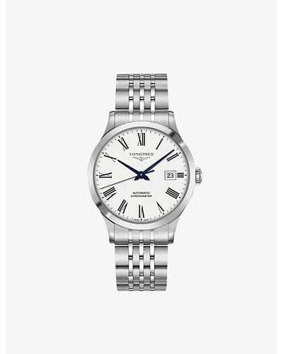Longines L2.821.4.11.6 Record Stainless Steel Watch - White