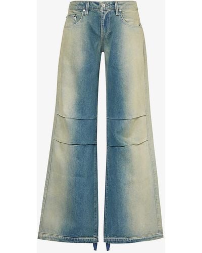EB DENIM Loon Faded-wash Wide-leg Low-rise Jeans - Blue