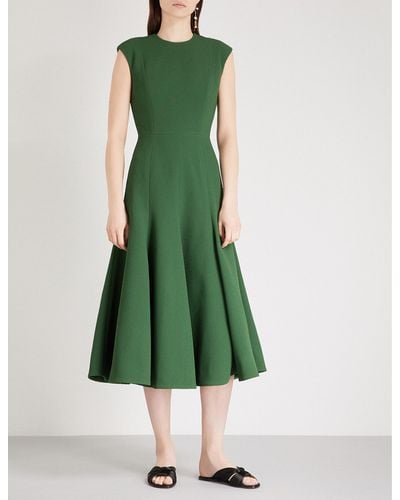 Emilia Wickstead Denver Fit-and-flare Crepe Dress - Green