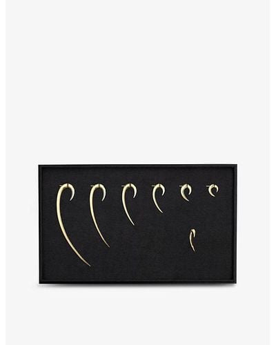 Shaun Leane Iconic Hook Yellow-gold Vermeil Plated Sterling-silver And 0.04ct Diamond Earring Box Set - Black