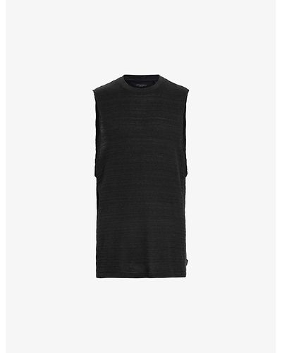 AllSaints Drax Sleeveless Organic-cotton Vest Top - Black