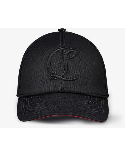 Christian Louboutin Mooncrest Logo-embroidered Cotton-canvas Cap - Black