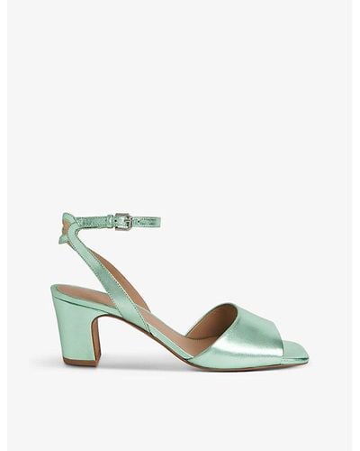 Whistles Emerson Heeled Metallic Leather Sandals - Green
