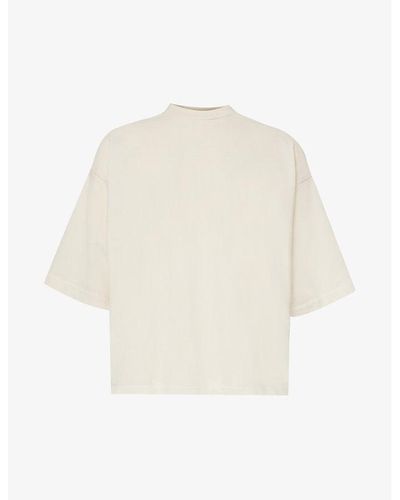 Fear Of God Crewneck Relaxed-fit Cotton-jersey T-shirt - Natural
