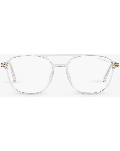 Tom Ford Tr001660 Ft5874-b Pilot-frame Injected Glasses - White
