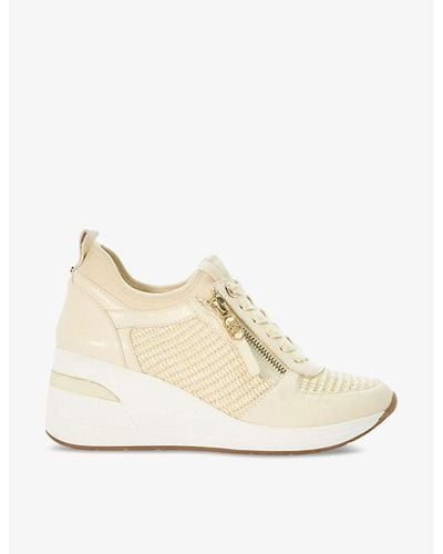 Dune Tural-synthetic Eilin Wedge-heel Woven Low-top Sneakers - Natural