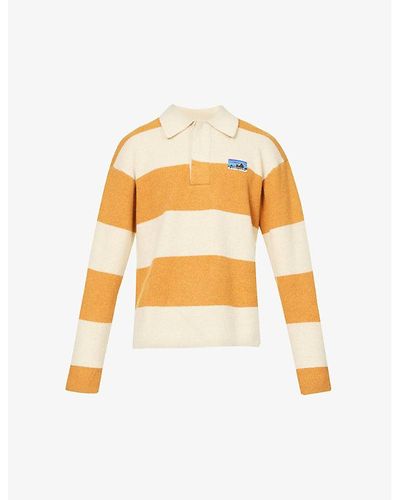 Patagonia 50th Anniversary Striped Relaxed-fit Recycled-wool Blend Rugby Shirt X - Yellow