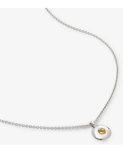 Monica Vinader November Birthstone Sterling-silver Necklace - White
