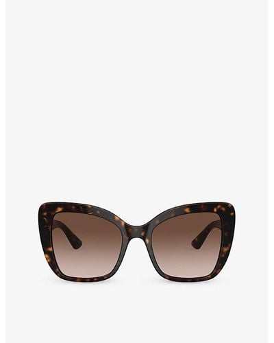 Dolce & Gabbana Dg4348 Butterfly-frame Acetate Sunglasses - Brown