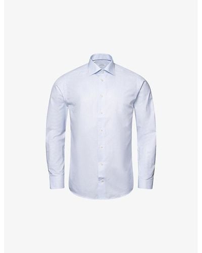 Eton Signature Slim-fit Cotton-twill Shirt - Blue