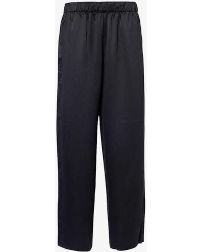 Lounge Underwear Brand-patch Relaxed-fit Stretch-recycled Polyester Pyjama Trouser - Blue