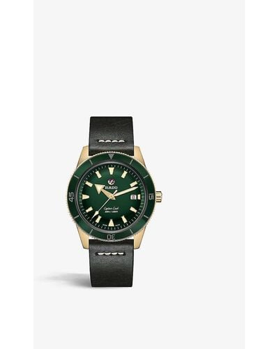 Rado R32504315 Captain Cook Automatic Bronze And Leather Watch - Green