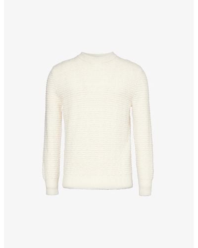 Givenchy Monogram-pattern Crewneck Wool-knit Sweater - White