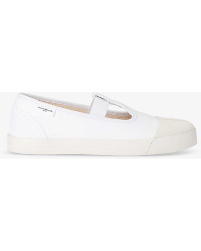 Maison Margiela Tabi Split-toe Cotton-canvas Mary Jane Shoes - White