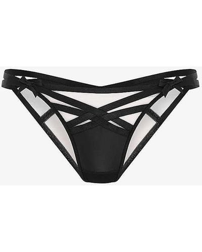 Agent Provocateur Briella Bow-embellished Woven Briefs X - White