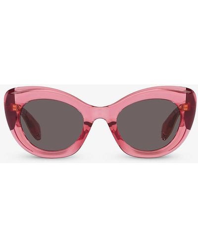 Alexander McQueen Am0403s Cat-eye Acetate Sunglasses - Pink