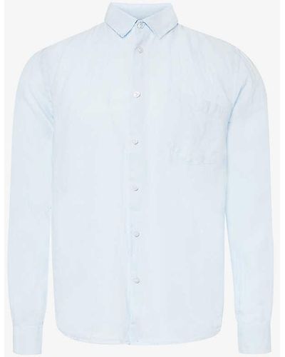 Vilebrequin Caroubis Brand-embroidered Linen Shirt - White