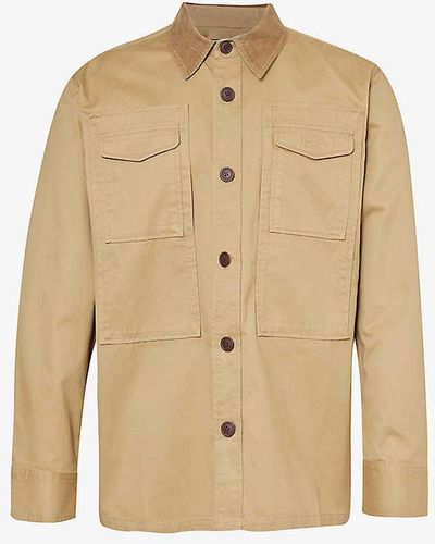 Barbour Faulkner Corduroy-collar Cotton-twill Overshirt X - Natural