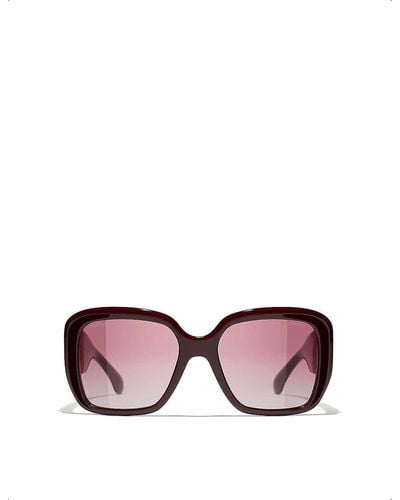Chanel Ch5512 Square-frame Acetate Sunglasses - Pink