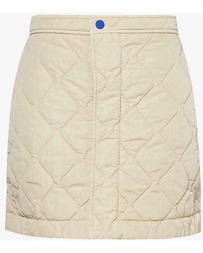 Burberry Quilted High-waist Shell Mini Skirt - Natural