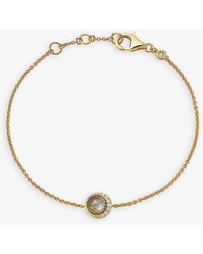 Astley Clarke Luna 18ct Yellow Gold-plated Vermeil Sterling-silver, Labradorite And White Sapphire Bracelet - Metallic
