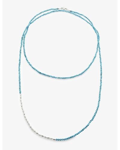 Monica Vinader Mini nugget Recycled Sterling-silver And Turquoise Beaded Necklace - Blue