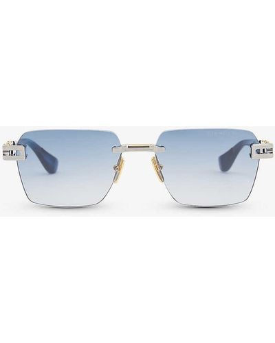 Dita Eyewear D4000423 Square-frame Metal Sunglasses - Blue